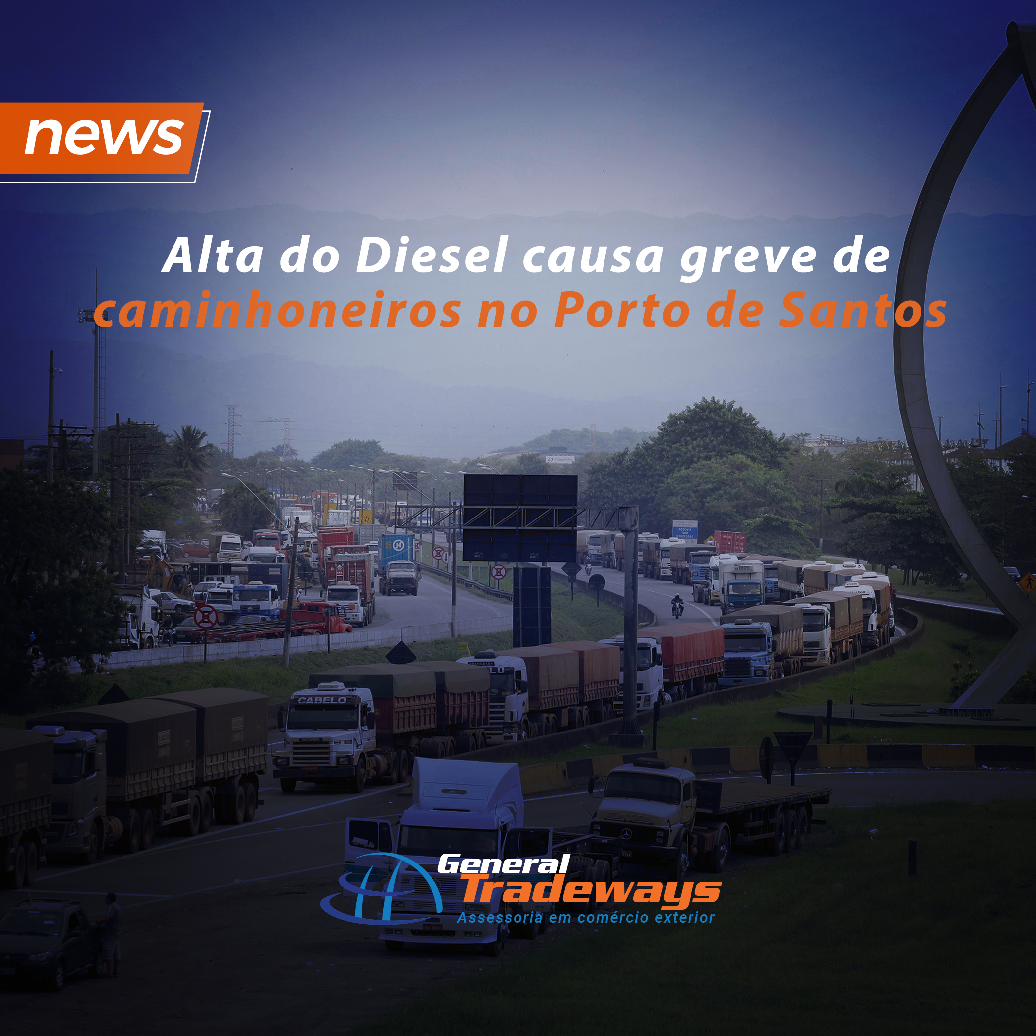 A manifestação contra a alta no preço dos combustíveis continua a causar impacto sobre o Porto de Santos.