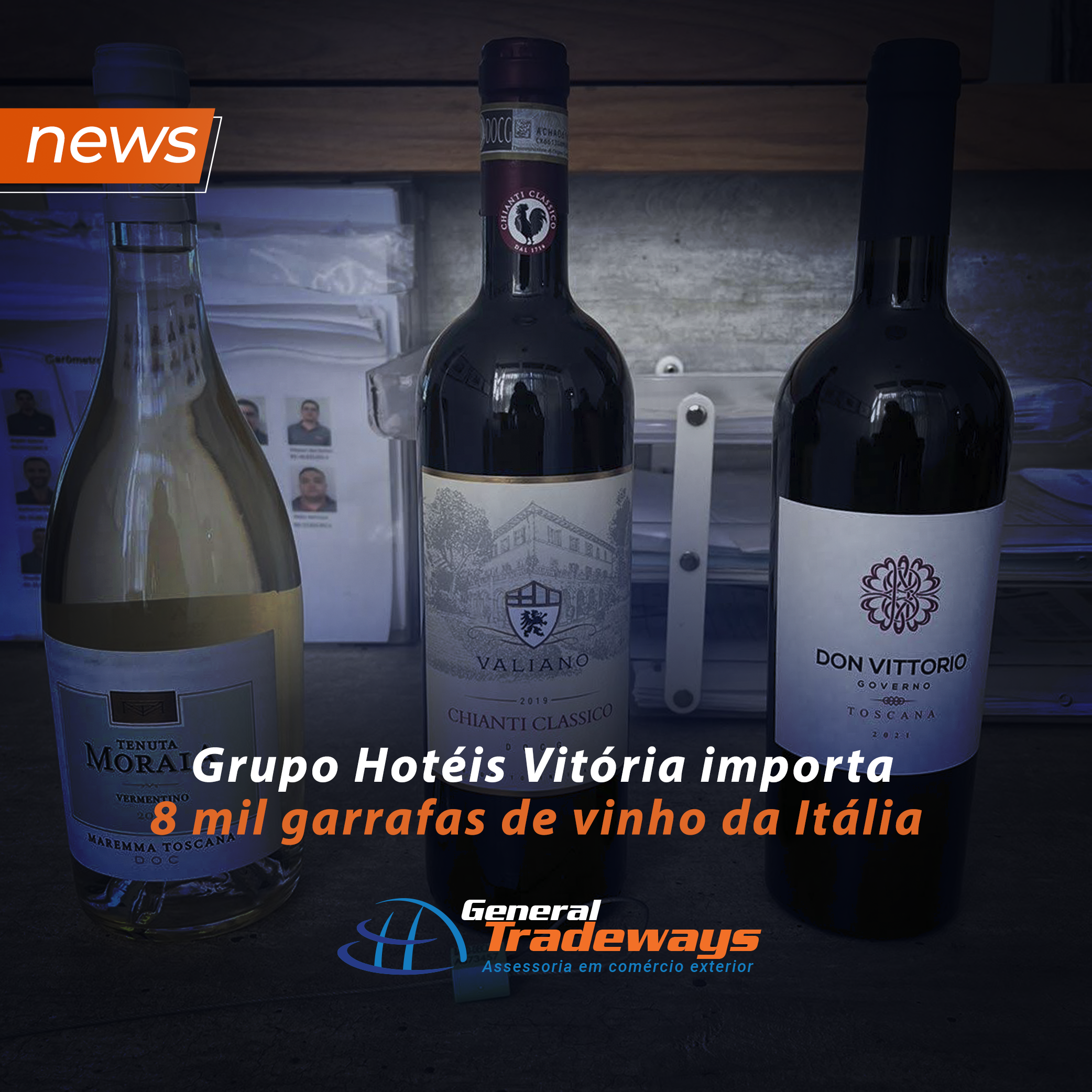 Grupo Hotéis Vitória importa 8 mil garrafas de vinho da Itália 